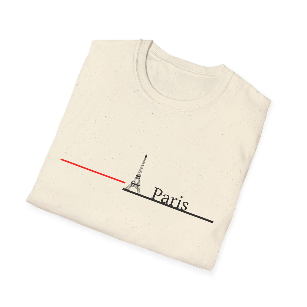 Paris Eiffel Minimalist T-Shirt — Slim Line French Flag Design