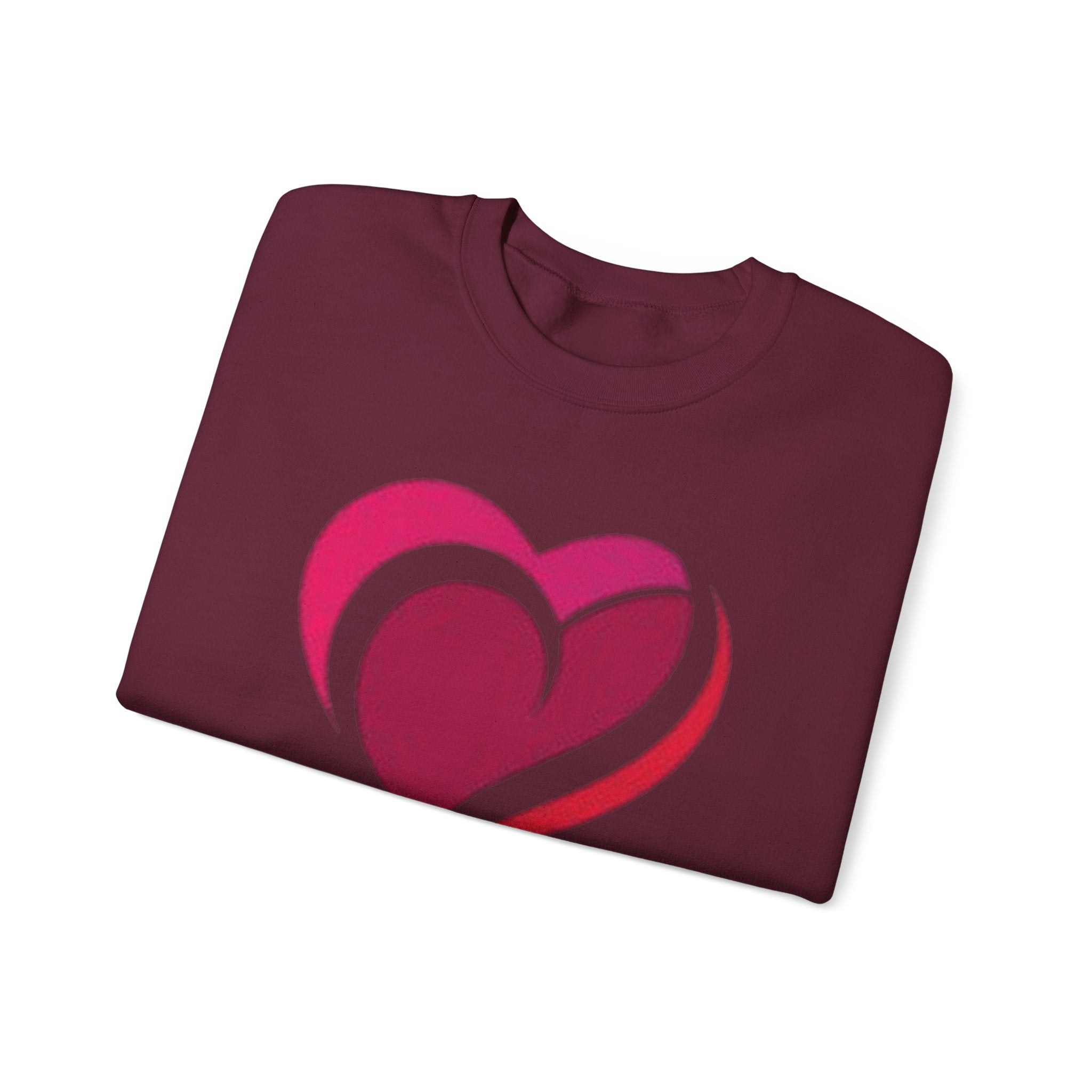 Heart Graphic Crewneck Sweatshirt – Pink Swirl Love Design