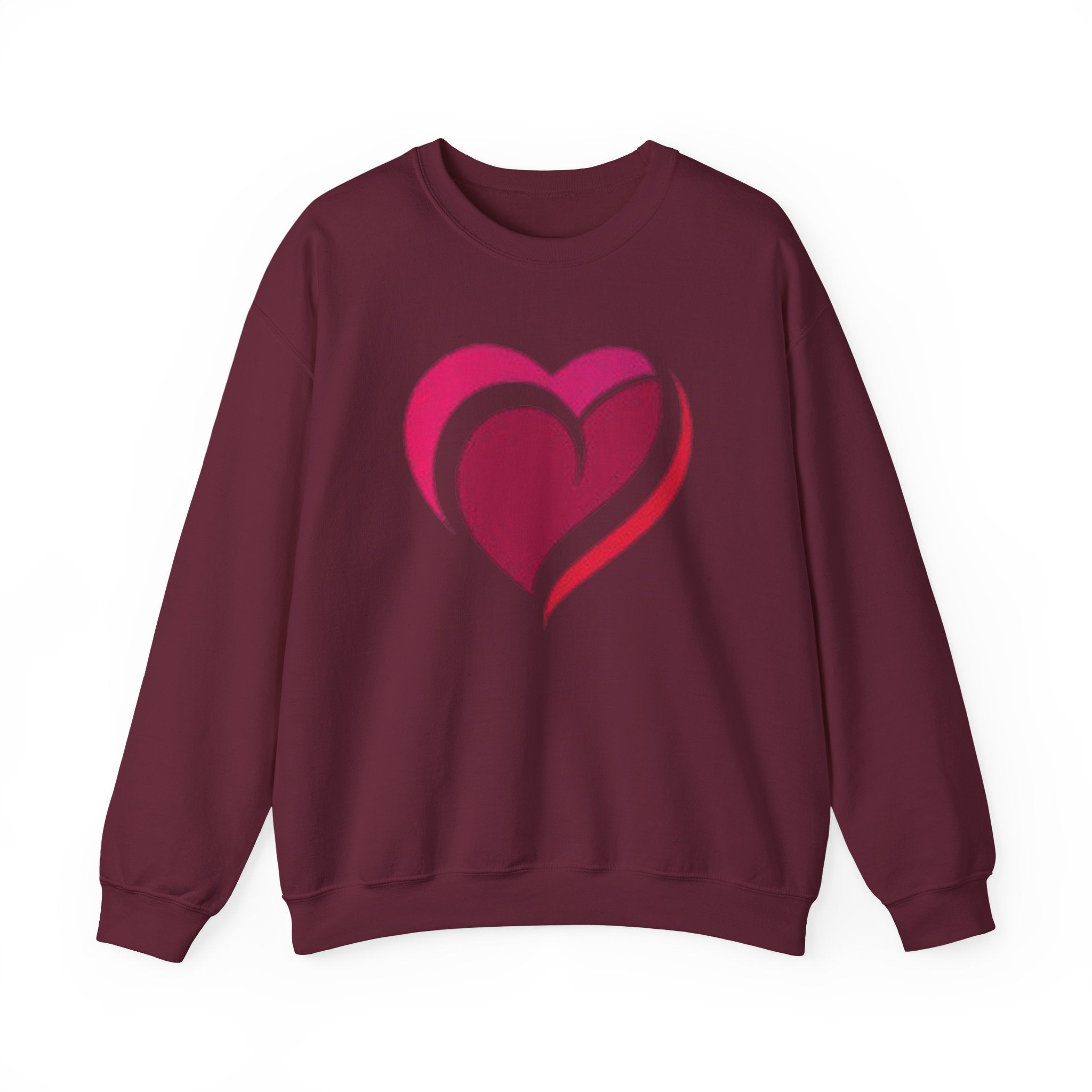 Heart Graphic Crewneck Sweatshirt – Pink Swirl Love Design