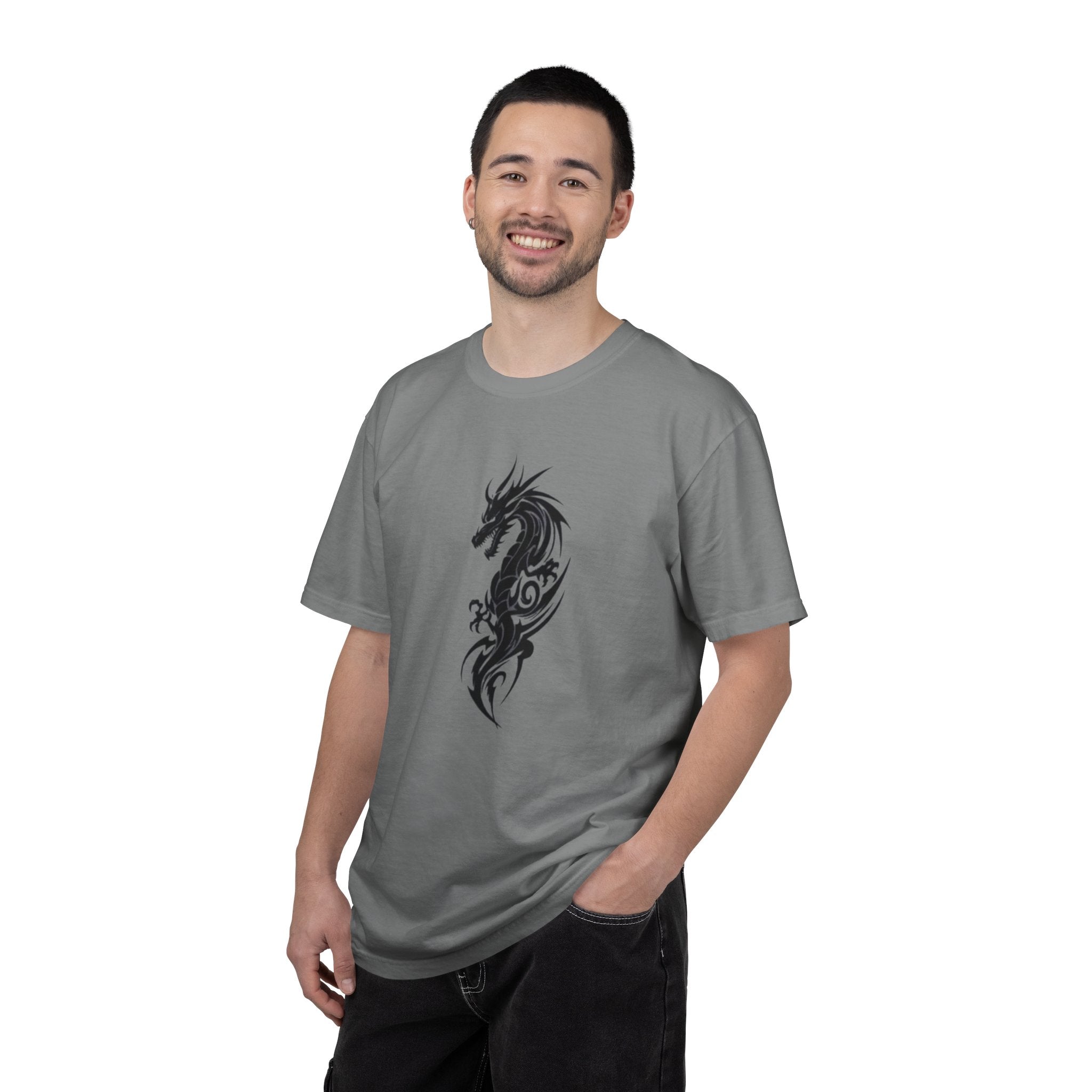 Dragon Tattoo T-Shirt — Tribal Black Dragon Graphic Tee