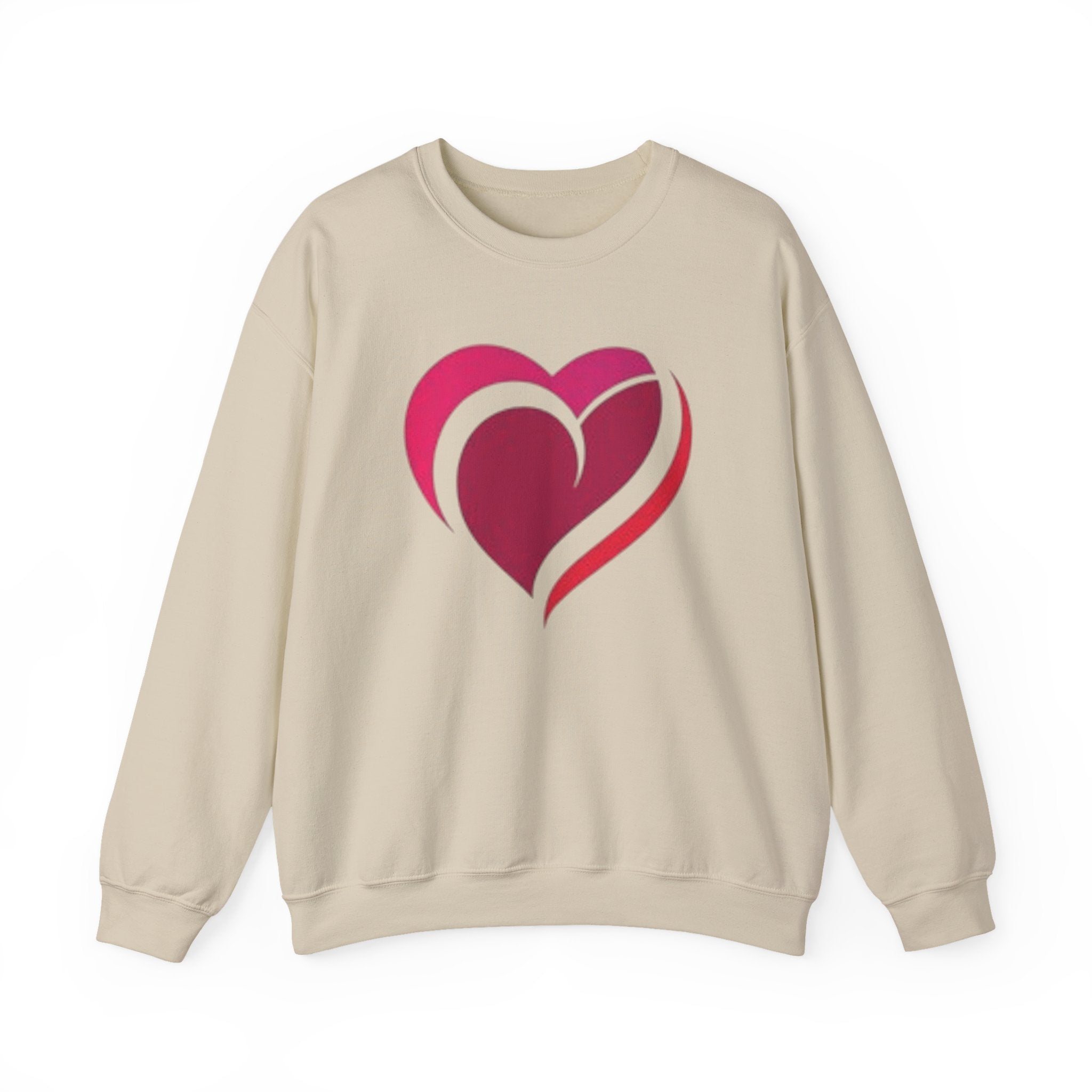 Heart Graphic Crewneck Sweatshirt – Pink Swirl Love Design