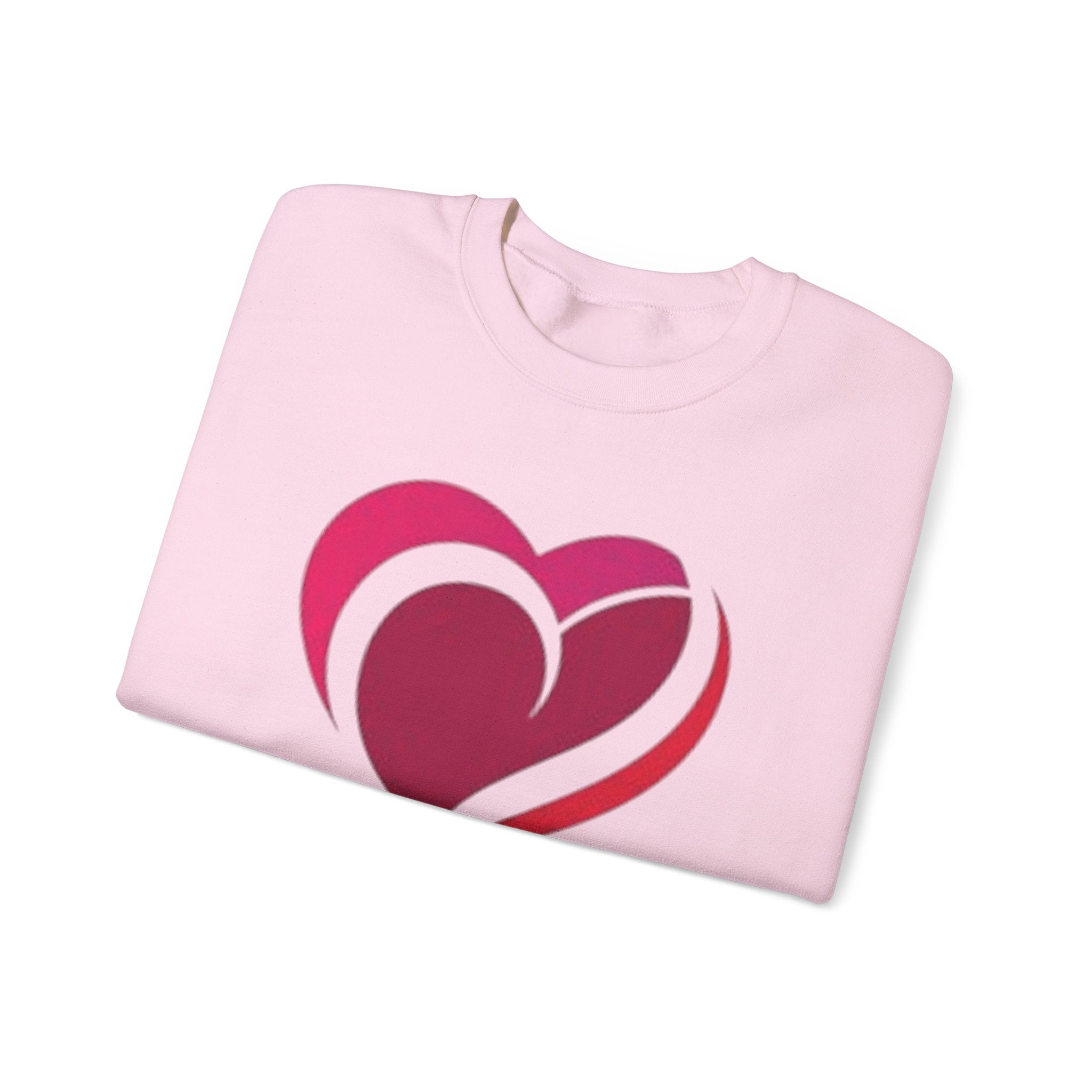 Heart Graphic Crewneck Sweatshirt – Pink Swirl Love Design