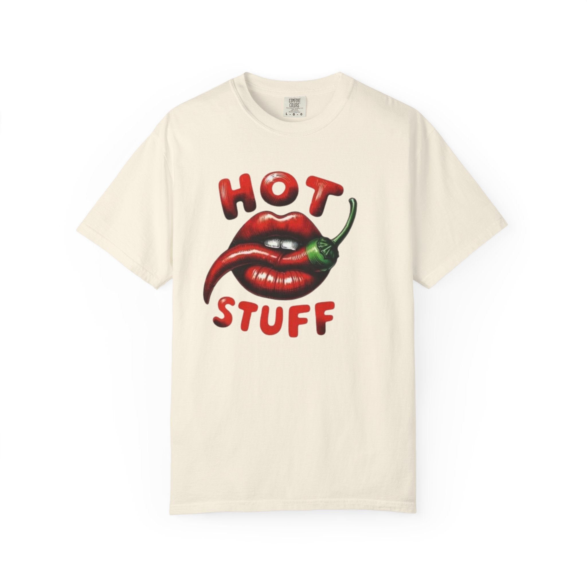 Hot Stuff T-Shirt — Spicy Lips & Chili Graphic Tee
