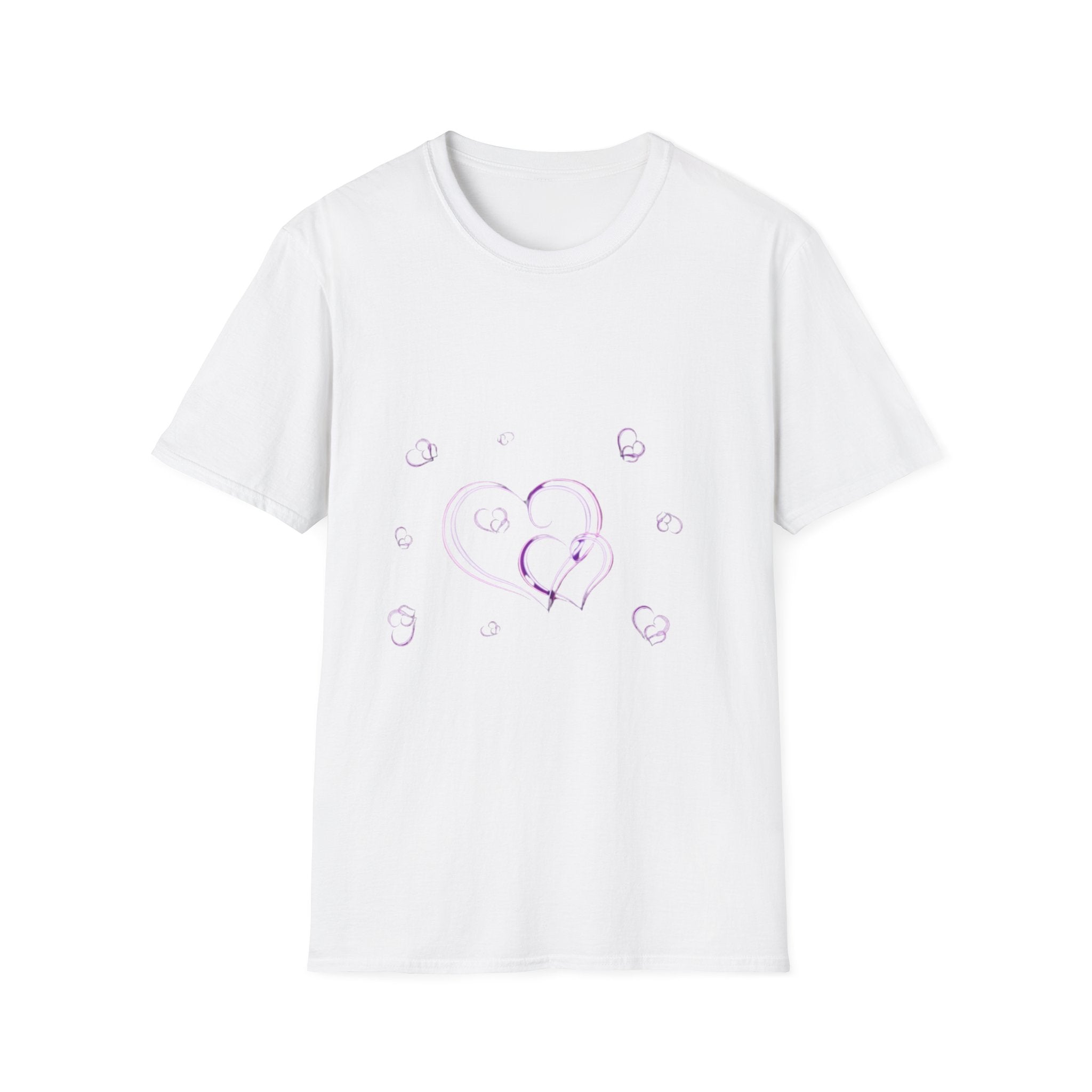 Heart Bubble T-Shirt — Pastel Purple Heart and Bubbles Tee