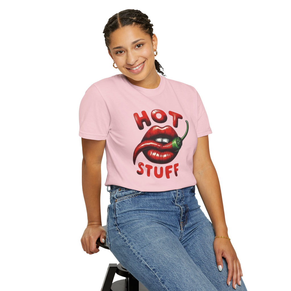 Hot Stuff T-Shirt — Spicy Lips & Chili Graphic Tee