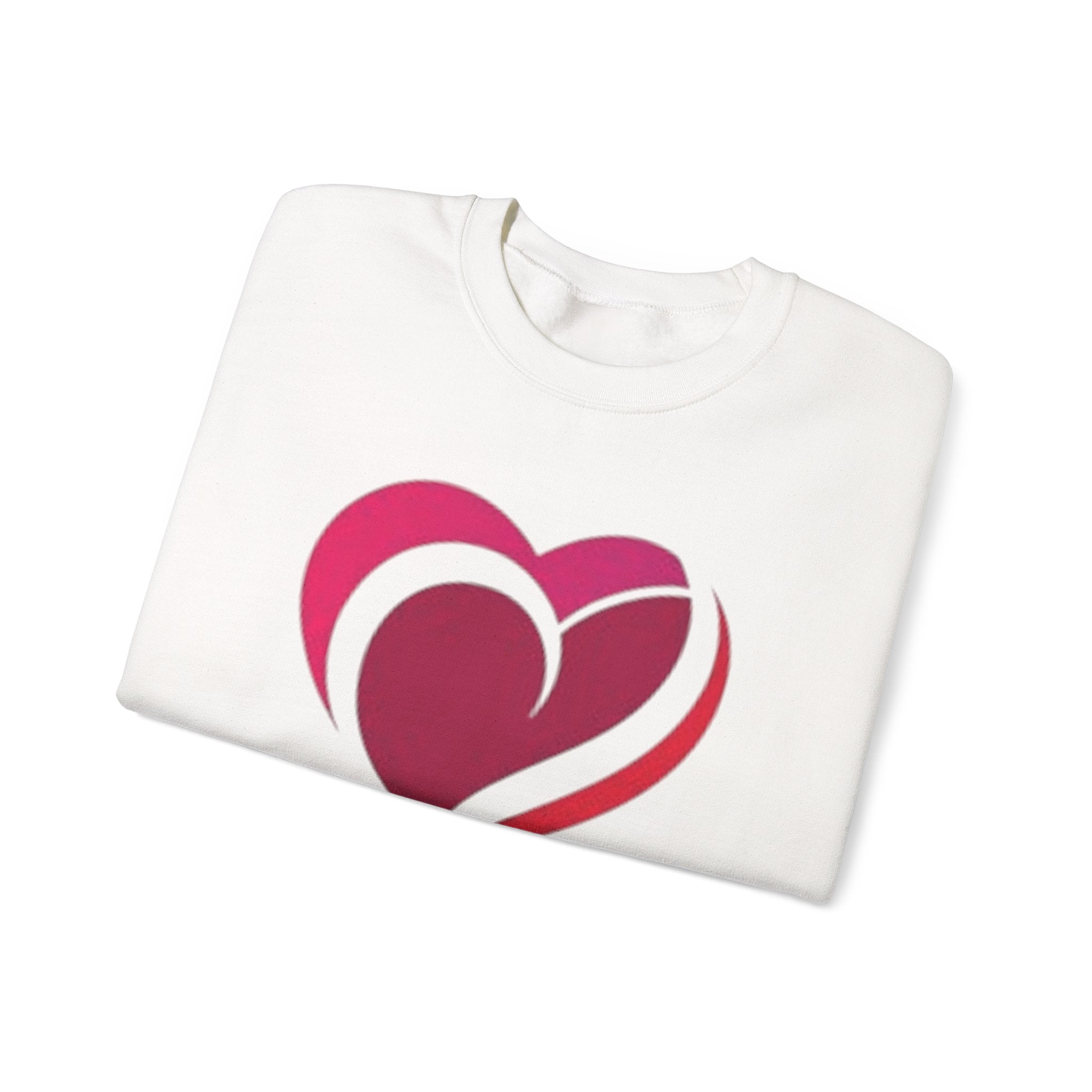 Heart Graphic Crewneck Sweatshirt – Pink Swirl Love Design