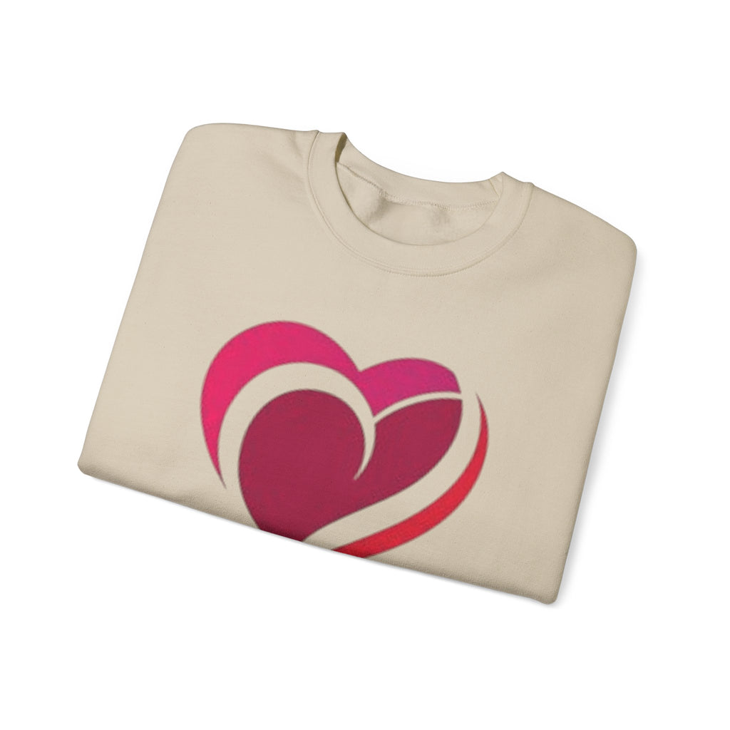 Heart Graphic Crewneck Sweatshirt – Pink Swirl Love Design