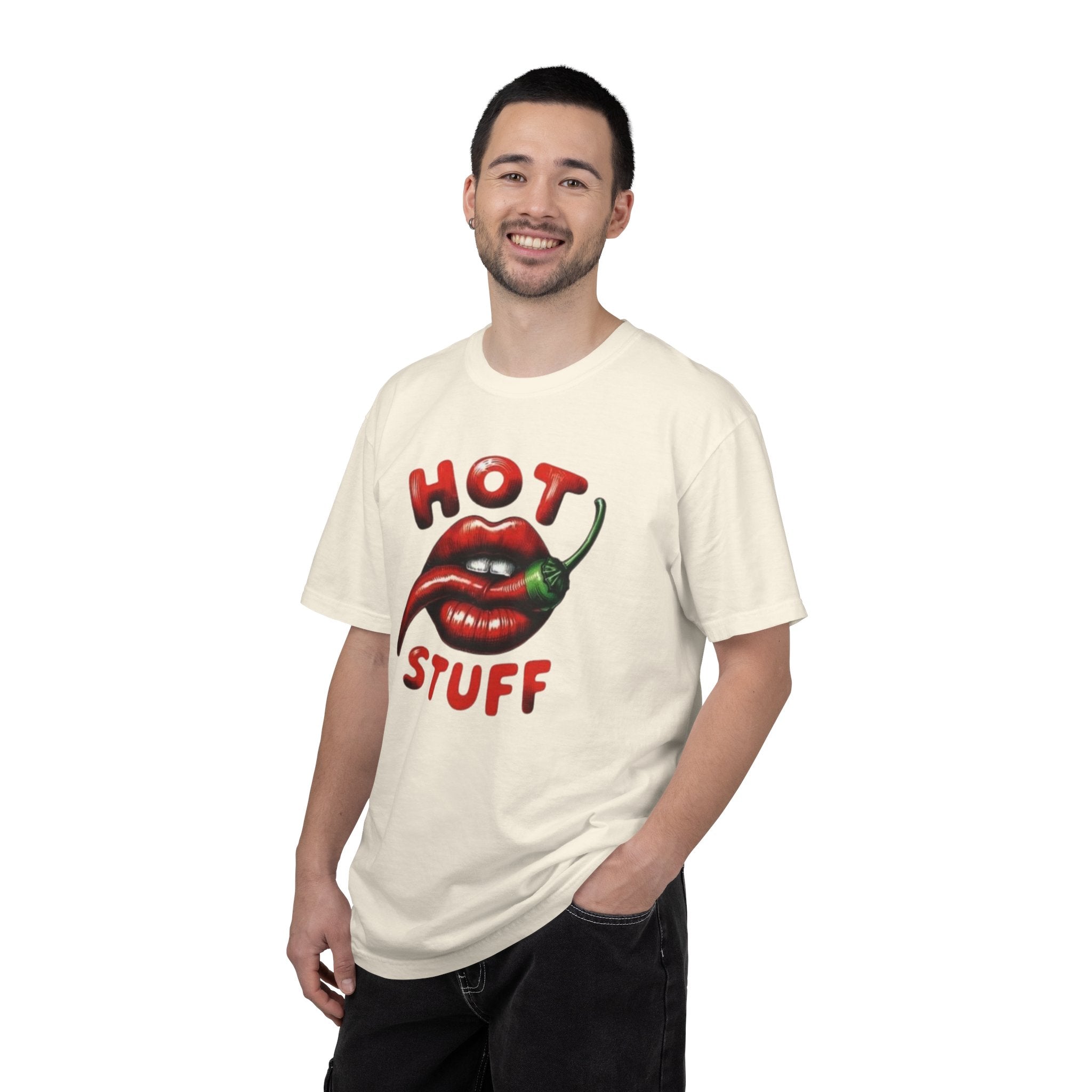 Hot Stuff T-Shirt — Spicy Lips & Chili Graphic Tee