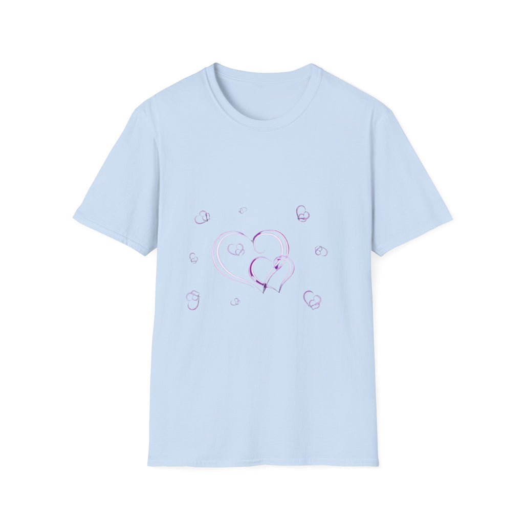 Heart Bubble T-Shirt — Pastel Purple Heart and Bubbles Tee