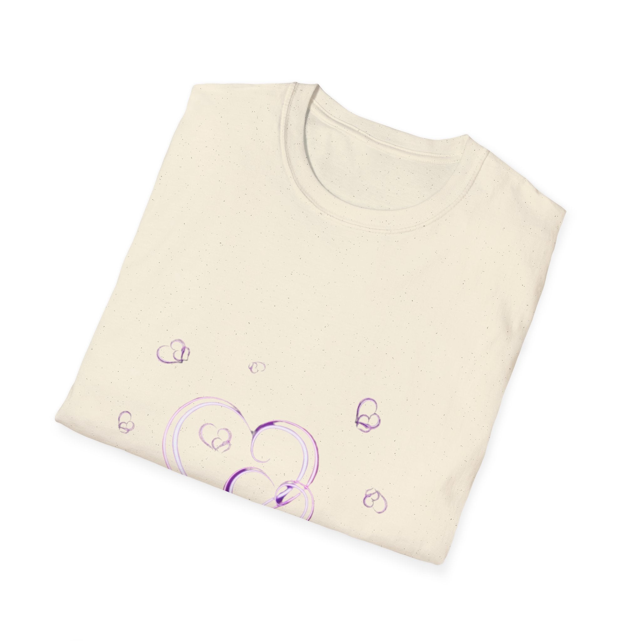 Heart Bubble T-Shirt — Pastel Purple Heart and Bubbles Tee