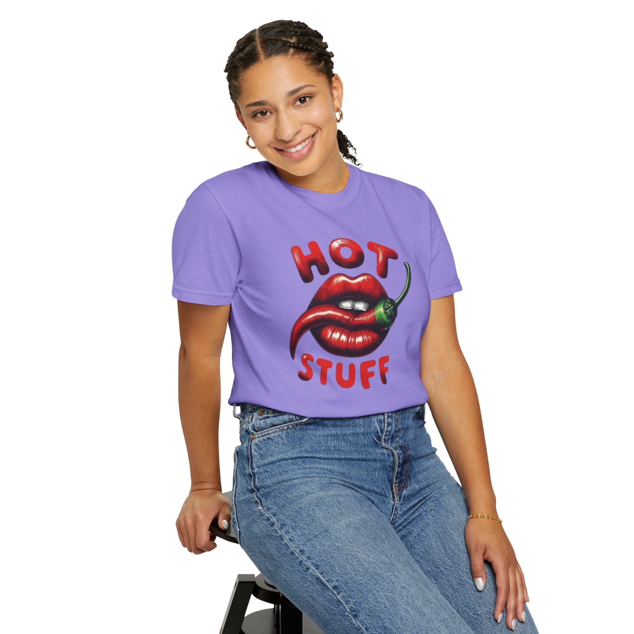 Hot Stuff T-Shirt — Spicy Lips & Chili Graphic Tee