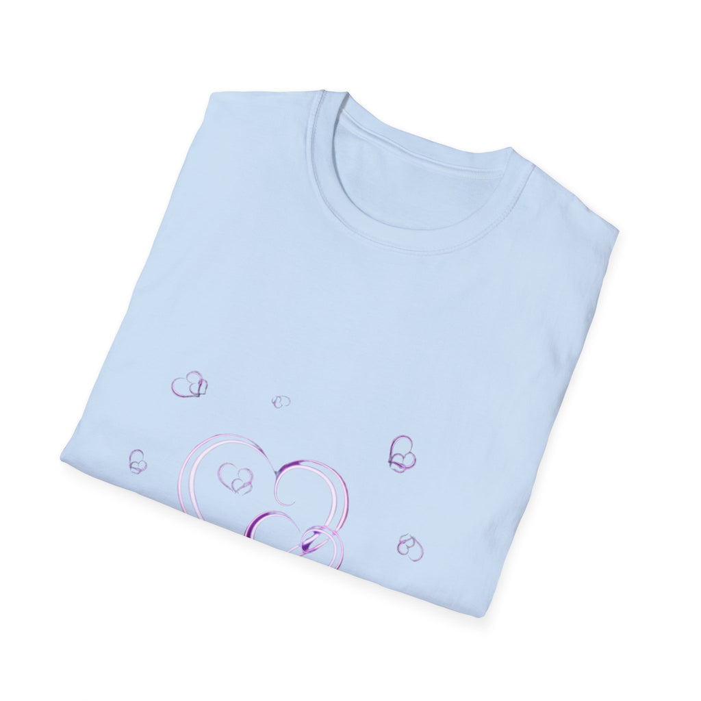 Heart Bubble T-Shirt — Pastel Purple Heart and Bubbles Tee