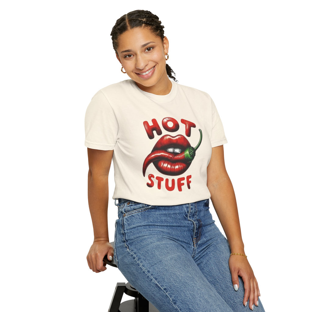 Hot Stuff T-Shirt — Spicy Lips & Chili Graphic Tee
