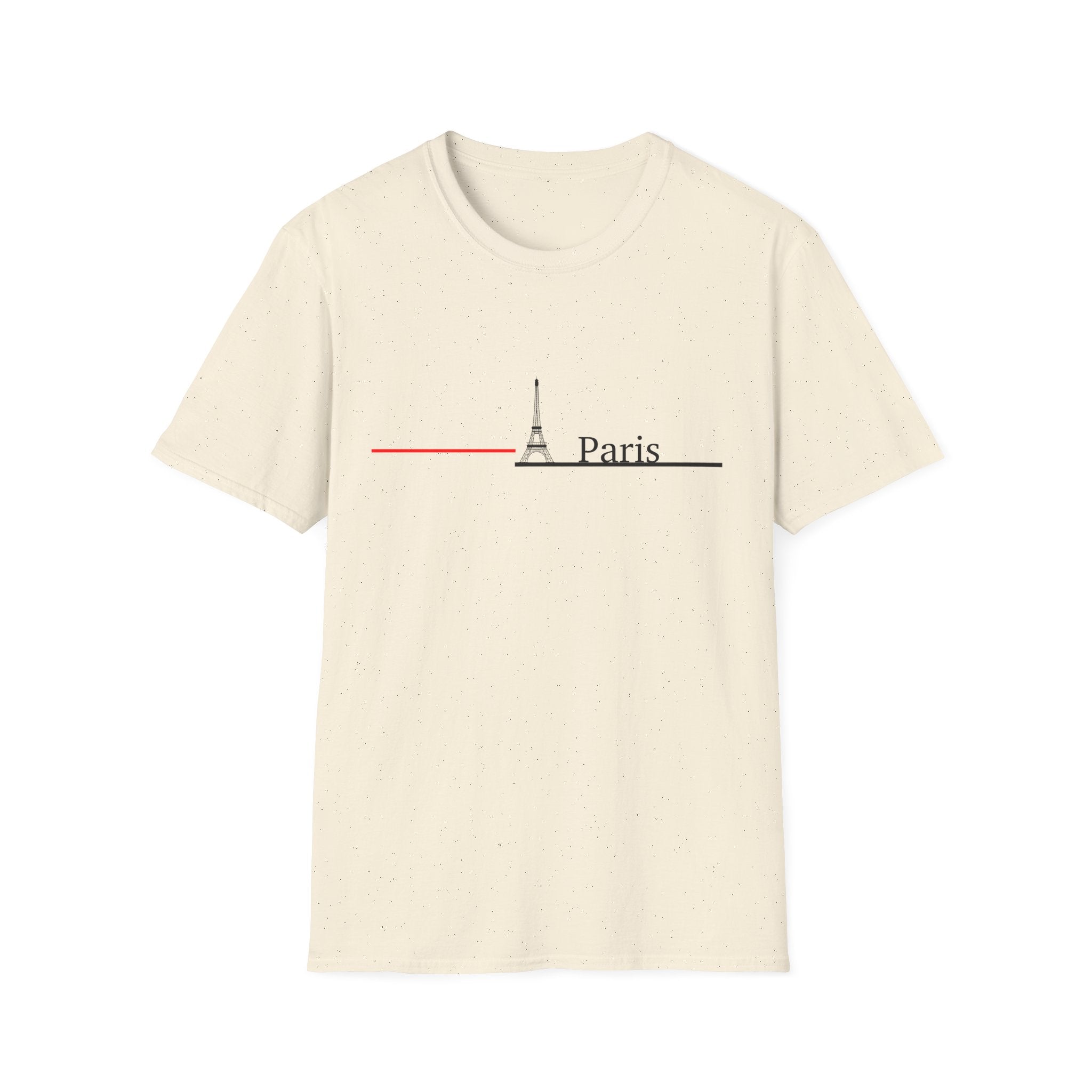 Paris Eiffel Minimalist T-Shirt — Slim Line French Flag Design
